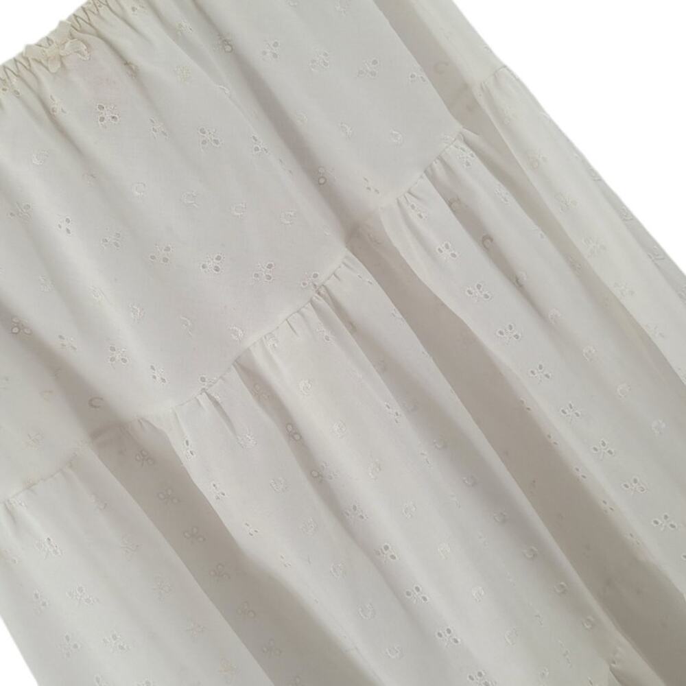 Lady Lynne White Eyelet Lace Skirt Slip Vintage Prairie Romantic